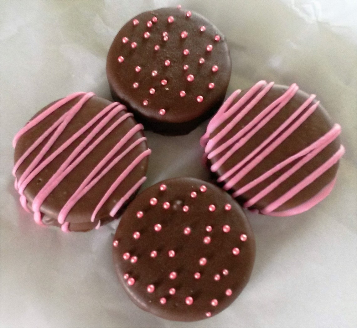 Milk Chocolate Covered Oreos With Pink Toppings Pink and Etsy