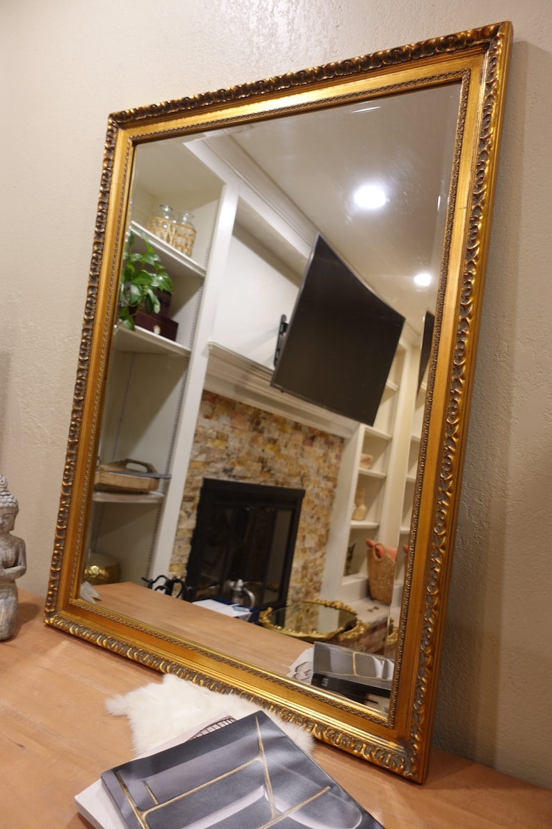 Large Vintage Gold Mirror, Gold Frame Mirror, Vintage, Antique, Wedding