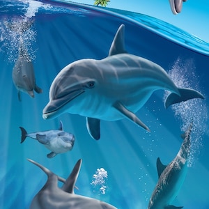 Island Dolphins Beach Towel