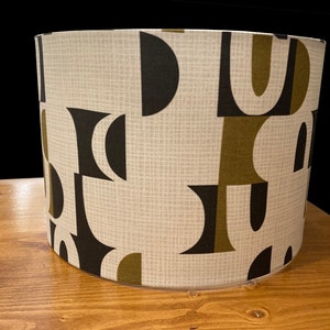 Scandinavian modern custom lampshade lamp shade, designer mid century abstract art scandi