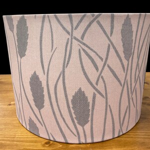 SAMPLE SALE:  8 1/2" tall X 12" wide drum shade, lampshade, lamp shade,  home decor, French blue, foxtail grass design, contemporary