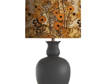Art Nouveau Floral Drum Lampshade, Klimt Inspired Home Decor