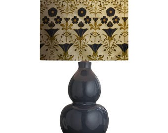 French cottage dark blue flowers on ivory background