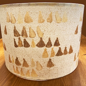 lampshade, lamp, shade, drum,  beige, gold, brown, bohemian, tassels, California casual