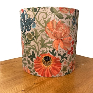 drum shade, lampshade, lamp shade, home decor, home goods, romantic, floral, spring, flowers, art nouveau, Cottage, fresh, William Morris