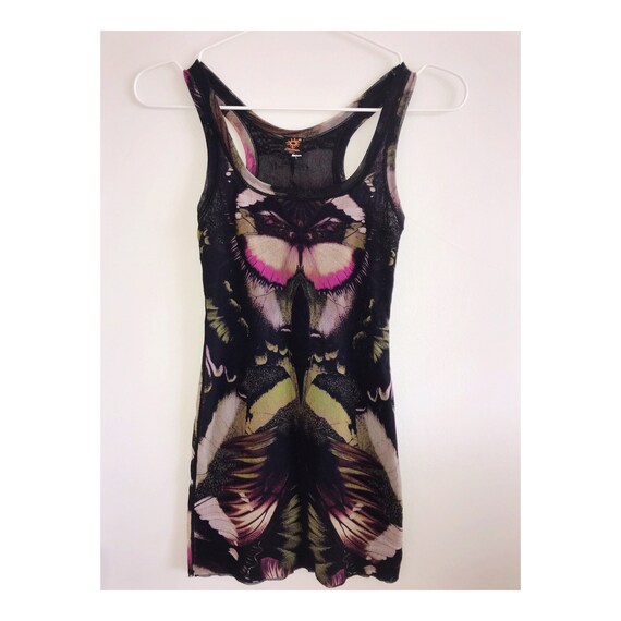 Jean Paul Gaultier 90s butterfly mesh tank top
