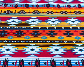 Tela azteca Western naranja turquesa - Spirit Trail de Windham Fabrics