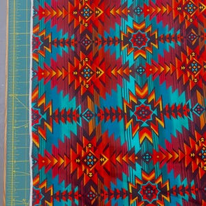 Southwest deken Azteekse stof - katoenstof tijdloze schatten op maat gesneden - Pendleton Southwestern Azteeks turkoois afbeelding 2