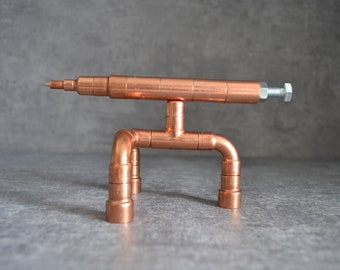 FATBOY SILVER copper pen on a holder, copper pen, souvenir pen, pen for engineer, luxury pen set, customized pen, desk pen, pen for him