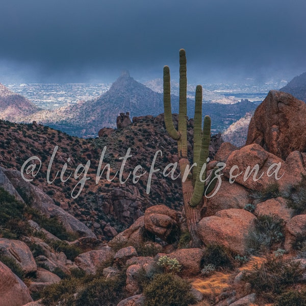 Toms Thumb, Arizona desert, McDowell Mountains, Wall art, Scottsdale, Digital download