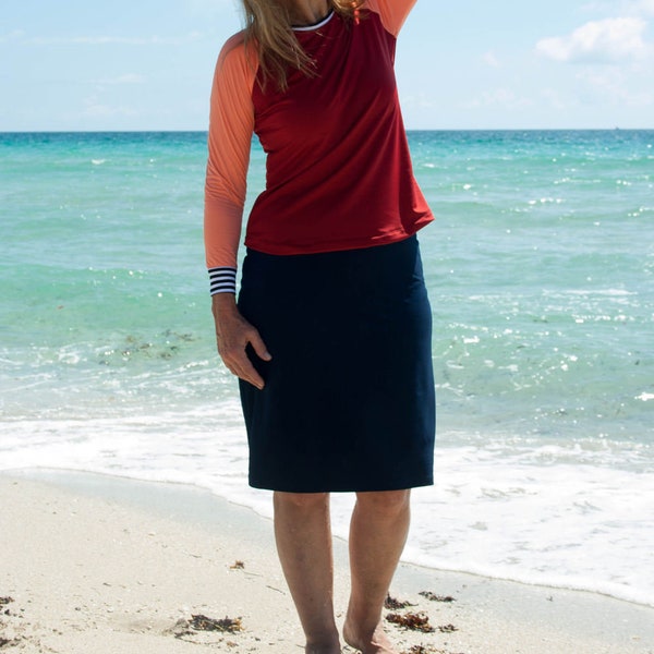 SWIM SKIRT with attached SHORTS ~ Transition from beach to gym to luncheon!