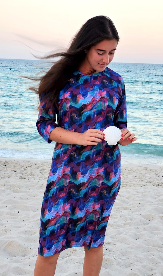 knee length dresses for ladies UPF 50+ Swim Dress
