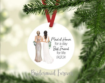 Bridesmaid Gift - Christmas Ornament - Holiday Ornament - Bridesmaid Ornament - Maid of Honor Gift - Bridesmaid Proposal - Wedding Party