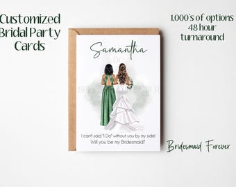 Personalized Bridesmaid Proposal Cards, Wedding Party Thank You Cards, Will You Be My Bridesmaid