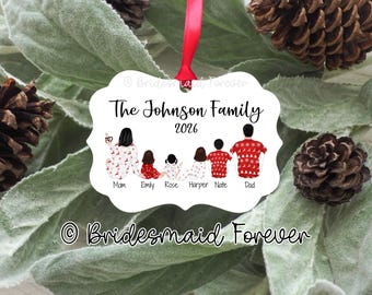 2025 Personalized Family Christmas Ornament: Customized Silhouette Ornament, Yearly Tradition Gift