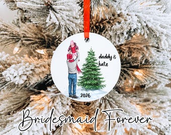 Personalized Daddy & Me Christmas Ornament, Custom Aluminum Ornament