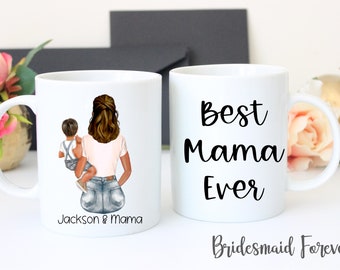 Personalized Gift For Mom . Custom Mug . Mothers Day Gift . Custom Mom And Son . Mom And Daughter . First Mothers Day . Mothers First