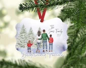 Personalized Family Christmas Ornament: 2025 Custom Silhouette, Personalized Pet & People Portrait