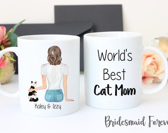 Cat Mom Mug - Worlds Best Cat Gift - Personalized Cat Mom Gift - New Cat - Cat Lover Gift - Cat Lady - Custom Cat Mug - Best Cat Mama