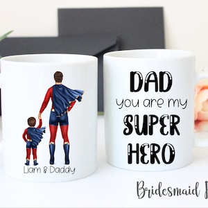 Super Dad Mug: Personalized Father Son Superhero Gift, Christmas For Dad