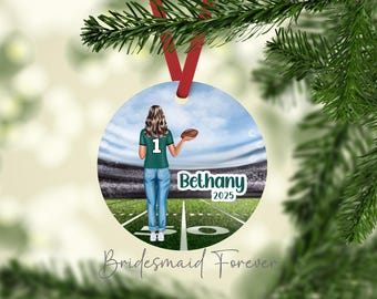 Personalized Football Ornament, Custom Sport Ornament, Football Gift, Football Mom