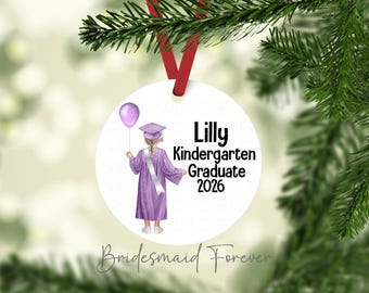 Personalized Graduation Ornament: Preschool or Kindergarten Gift, Custom Kid Ornament