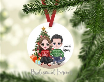 Family Ornament, Custom Family Ornament, First Christmas, Gift Under 20, Personalized Ornament, Married Ornament, Cute Couple Gift