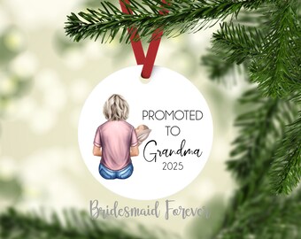 Promoted to Grandmother Gift - New Grandparent Gift - Promoted to Grandmother Ornament - Grandmother Pregnancy Announcement - Gift For Mom