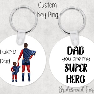 Dad Keychain - Fathers Day Gift - Super Dad Keychain - Super Dad - Gift For Dad - Dads Birthday - Best Dad - Personalized Keychain For Dad