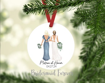 Bridesmaid Gift - Christmas Ornament - Holiday Ornament - Bridesmaid Ornament - Maid of Honor Gift - Bridesmaid Proposal - Wedding Party