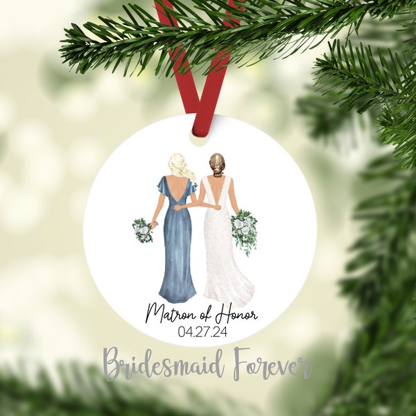 Bridesmaid Gift - Christmas Ornament - Holiday Ornament - Bridesmaid Ornament - Maid of Honor Gift - Bridesmaid Proposal - Wedding Party