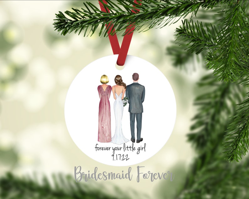 Parents of the Bride Gift - Wedding Christmas Ornament - Mother of the Bride Gift - Father of the Bride -  Gift Under 20 - Gift For Parents 