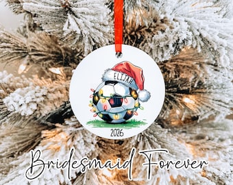 Personalized Soccer Christmas Ornament, Custom Sports Gift