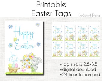 Kids Easter Tags, Custom Easter Tags, Classroom Easter Day Tags, Printable Easter Tag, DIY Classroom Gift Tag