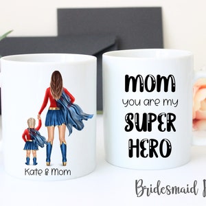Mothers Day Gift - Mother Day Mug - Super Mom- Mother Daugther Gift - Gift For Mom- Moms Birthday - Best Mom - Custom Mother's Day