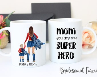 Mothers Day Gift - Mother Day Mug - Super Mom- Mother Daugther Gift - Gift For Mom- Moms Birthday - Best Mom - Custom Mother's Day