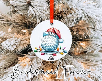 Personalized Golf Ball Ornament, Custom Sports Gift