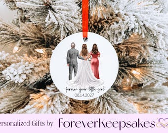 Personalized Wedding Ornament: Parents of the Bride Gift, Customizable Wedding Silhouette