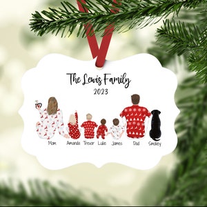 Personalized Family Christmas Ornament: 2025 Custom Silhouette, Personalized Pet & People Portrait