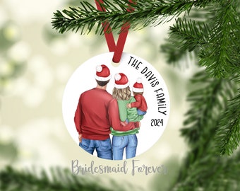 Personalized Family Ornament . Family of 3 Ornament . Kids Christmas Ornament . Custom Kid Ornament . Gift Under 20 . Personalized Christmas