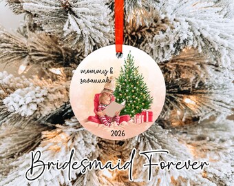 Personalized Mommy and Me Christmas Ornament, Custom Date and Names