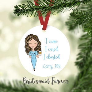 Christmas Ornament . Nurse Ornament . Nursing Student . Nurse Gift  . Gift Under 20 . Personalized Ornament . RN Gift . Thank You Nurse . RN