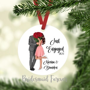 Just Engaged, Engagement Gift, Future Mr and Mrs, She Said Yes, Engaged Ornament, Just Engaged Ornament, Gift Under 20, Christmas Ornament