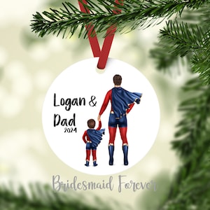 Fathers Day Gift - Super Dad Ornament - Super Dad - Father Son Gift - Gift For Dad- Dads Birthday - Best Dad - Dad of Boys - Custom For Dad