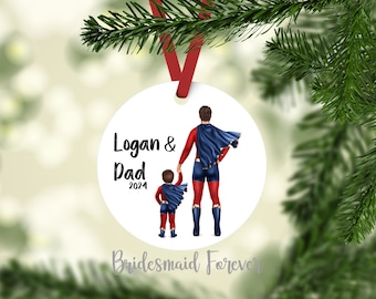 Decorazione personalizzata per super papà: regalo padre-figlio, Natale per papà