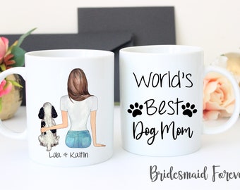 Worlds Best Dog  Mom Mug - Dog Momma Gift - Personalized Dog Mom Gift - New Puppy - Dog Lover Gift - Dog Mom - Custom Dog Mug - Best Dog Mom