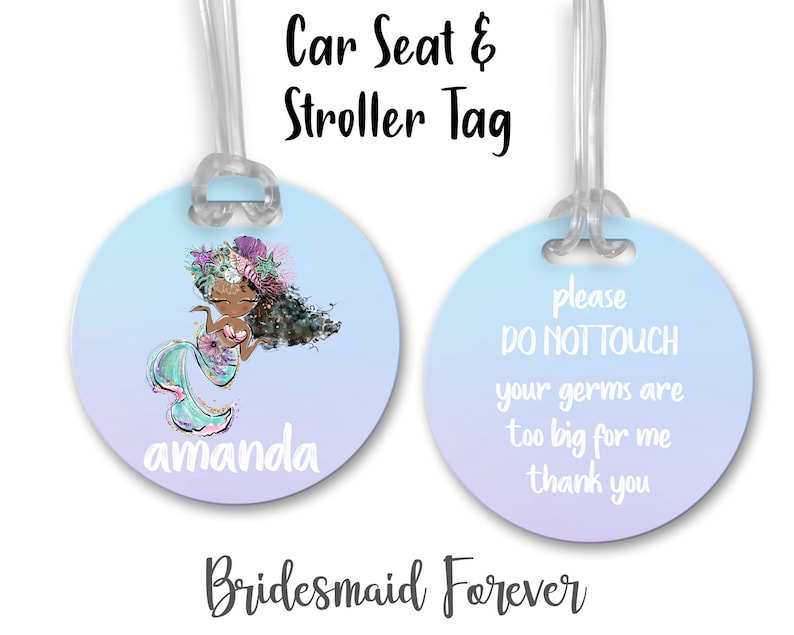 Baby Gift Mermaid Tag Custom Stroller Tag Stroller Tag Car Seat Tag Please Don/'t Touch Your Germs Are Too Big Newborn Gift .Baby