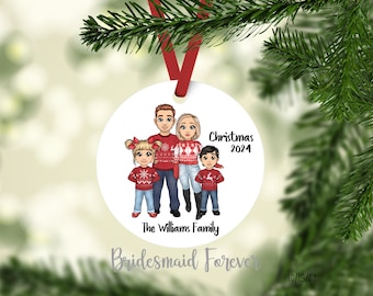 Family Ornament, Custom Family Ornament, 2023 Ornament, Gift Under 20, Personalized Ornament, Family Portrait Gift, Family Christmas Gift