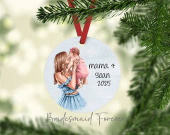 Custom Christmas Ornament . Mommy & Me Christmas Ornament . Gift For Mom . Family Ornament . Gift Under 20 . Personalized Ornament . Mommy