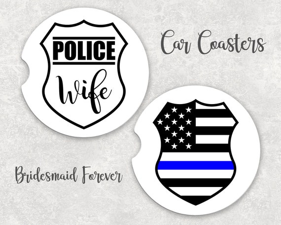 SET OF 2 Car Coasters Police Coasters 
